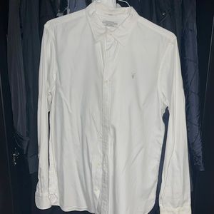 All Saints Mens Slim fit white dress shirt size L